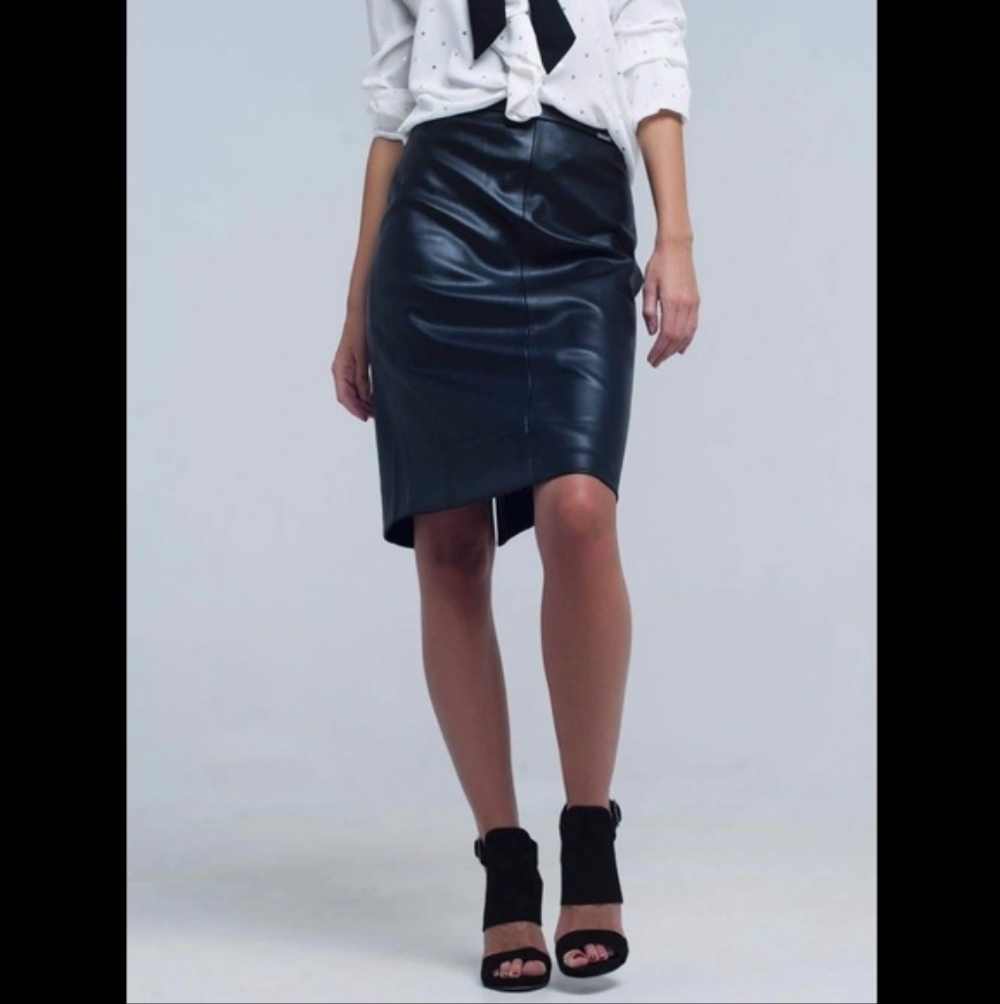 The Leather Ranch 100% Genuine Leather Pencil Skirt Size Small Black